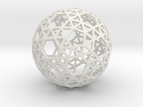 Triangulated Sphere in White Natural Versatile Plastic