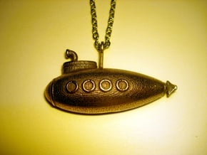 Submarine Pendant in Polished Bronzed Silver Steel