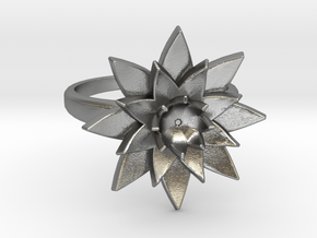 Lotus Ring in Natural Silver