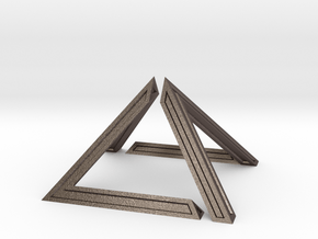 David Pyramid Thick - 6cm in Polished Bronzed Silver Steel