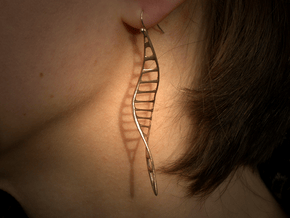 DNA Leaf Earrings in Natural Bronze