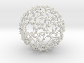 Weaved Knots Sphere in White Natural Versatile Plastic