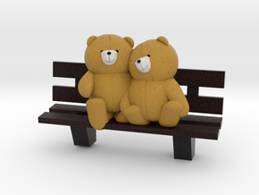 Bears on bench in Full Color Sandstone