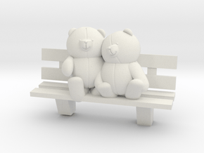 Bears on bench in White Natural Versatile Plastic