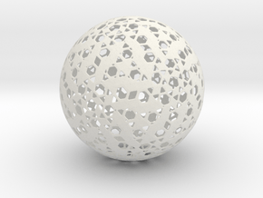 HexPent Sphere in White Natural Versatile Plastic