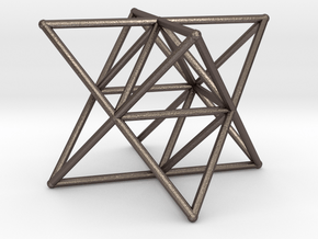 Rod Merkaba Supports 6cm in Polished Bronzed Silver Steel