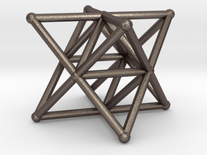 Rod Merkaba Supports 3cm in Polished Bronzed Silver Steel