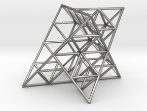 Rod Merkaba Lattice OpenBase 3cm in Natural Silver