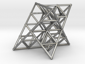 Rod Merkaba Lattice OpenBase 2cm in Natural Silver