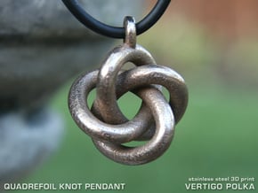 Quadrefoil Knot Pendant in Polished Bronzed Silver Steel