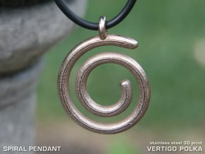 Spiral Pendant in Polished Bronzed Silver Steel