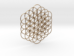 Flower Of Life Weave - 8cm  in Natural Brass