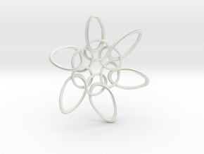 6 Ring PentaTwist  - 6.6cm in White Natural Versatile Plastic