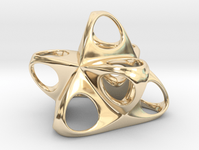 Merkaba Flatbase R1 5cm in 14K Yellow Gold