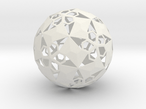 Pent Flower Sphere in White Natural Versatile Plastic