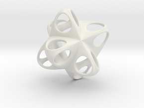 Merkaba Flatbase Round - 3.5cm in White Natural Versatile Plastic