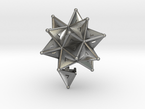 Stellated Icoso Case - 3.6cm in Natural Silver