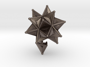 Stellated Icoso Case - 3.6cm in Polished Bronzed Silver Steel