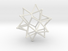 Stellated Icosohedron WireBalls - 3cm in White Natural Versatile Plastic