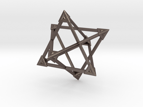 Merkaba Wire Pyramids Only 1 Caps 5cm in Polished Bronzed Silver Steel