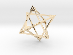 Merkaba Wire Pyramids Only 1 Caps 5cm in 14K Yellow Gold