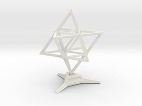 Merkaba Wire 1 W Base 5cm in White Natural Versatile Plastic