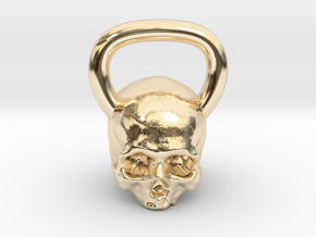 Kettlebell Skull in 14K Yellow Gold
