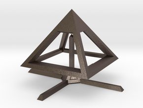Pyramid Mike B 4cm in Polished Bronzed Silver Steel