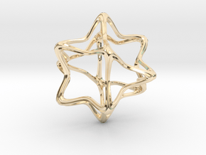  Cube Octahedron Curvy Pinch - 5cm in 14K Yellow Gold