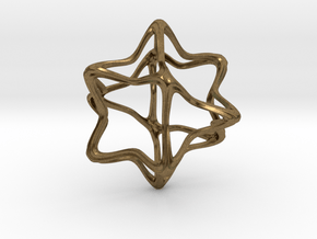  Cube Octahedron Curvy Pinch - 5cm in Natural Bronze