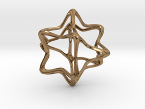  Cube Octahedron Curvy Pinch - 5cm in Natural Brass