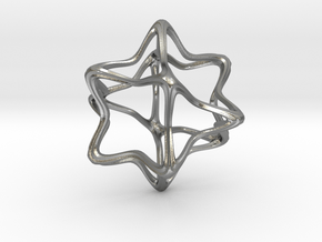  Cube Octahedron Curvy Pinch - 5cm in Natural Silver