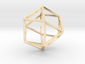Cube Octohedron - 5cm in 14K Yellow Gold