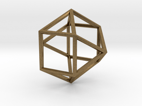 Cube Octohedron - 5cm in Natural Bronze