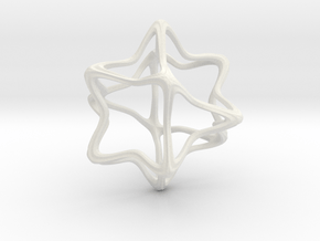  Cube Octahedron Curvy Pinch - 5cm in White Natural Versatile Plastic