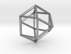 Cube Octohedron - 5cm in Natural Silver