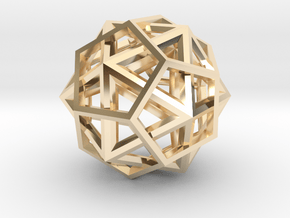 IcosoDodecahedron Thick - 3.5cm in 14K Yellow Gold