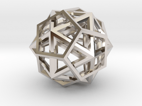 IcosoDodecahedron Thick - 3.5cm in Platinum