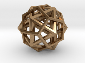 IcosoDodecahedron Thick - 3.5cm in Natural Brass