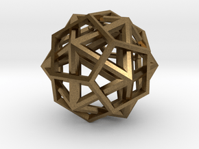 IcosoDodecahedron Thick - 3.5cm in Natural Bronze