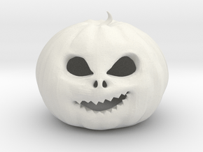 Smirking Pumpkin in White Natural Versatile Plastic