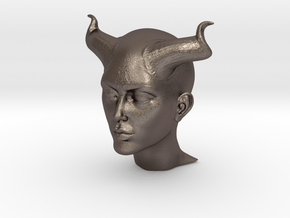 Beautiful Devil face in Polished Bronzed Silver Steel