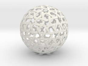 Star Weave Sphere in White Natural Versatile Plastic