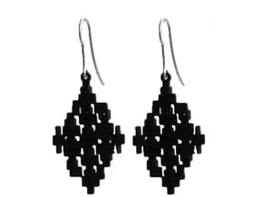 Cubic Earrings in Black Natural Versatile Plastic