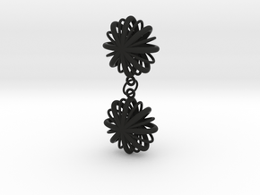 Flower Array earrings in Black Natural Versatile Plastic