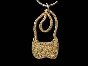 Molar Pendant in Polished Gold Steel