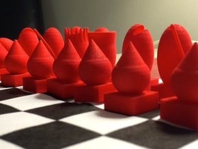 Full Chess Set in Red Processed Versatile Plastic