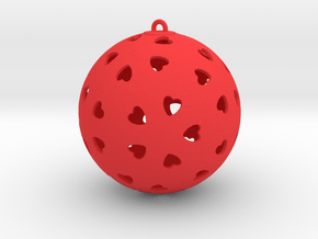 DRAW ornament - hearts  in Red Processed Versatile Plastic: Small