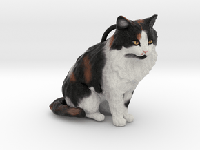 Custom Cat Figurine - Casey in Full Color Sandstone