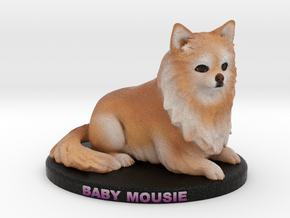 Custom Dog Figurine - Mousie in Full Color Sandstone